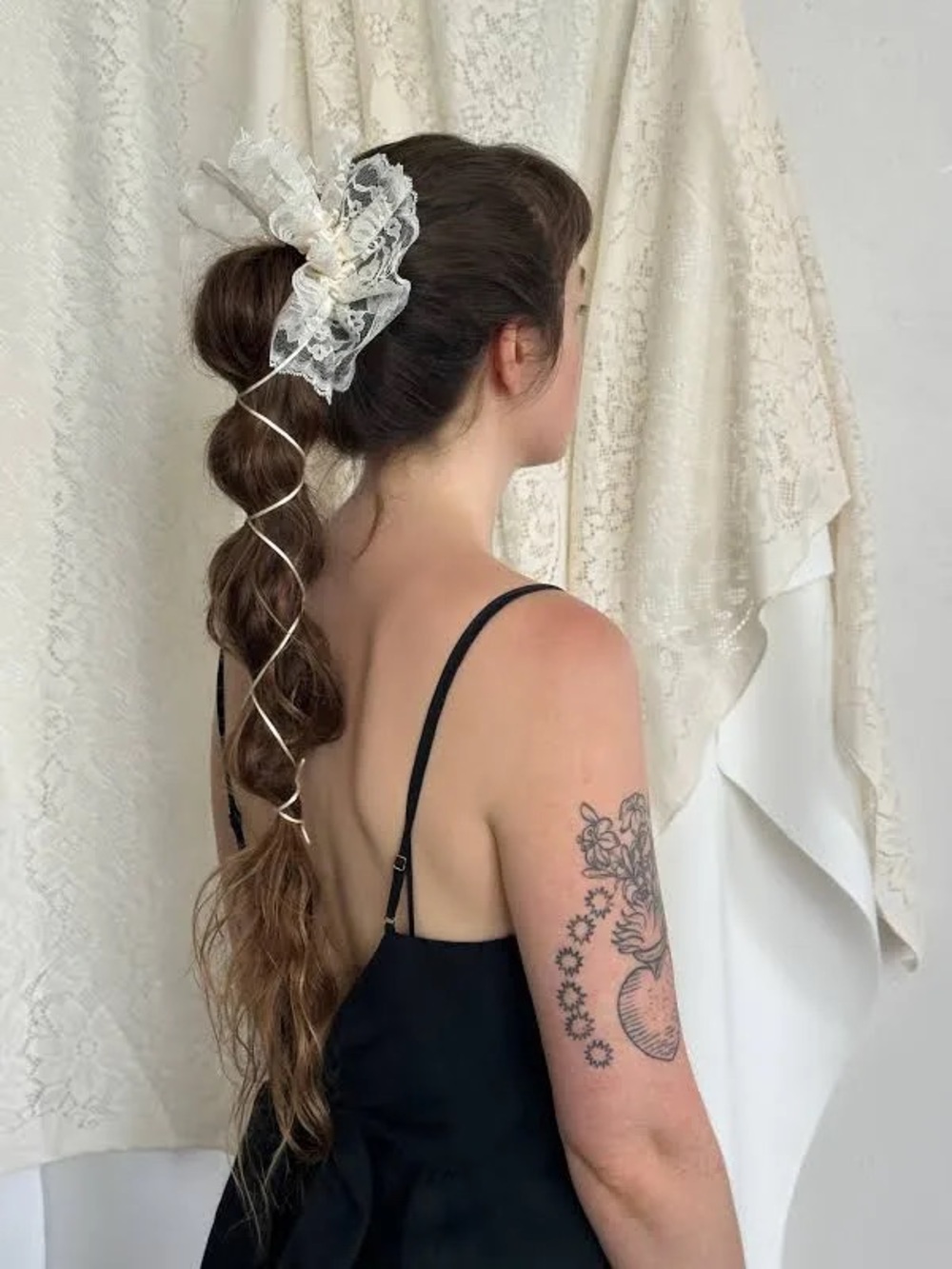 NEW Room Shop Vintage Lot of 3 Cloud Lace Ribbon Scrunchies